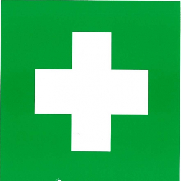 Sign - First Aid Symbol 15cm on Plastic